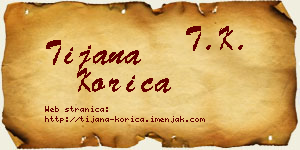 Tijana Korica vizit kartica